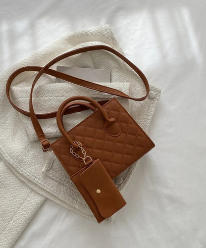 Sac carré matelassé imperméable, léger et décontracté avec petite pochette