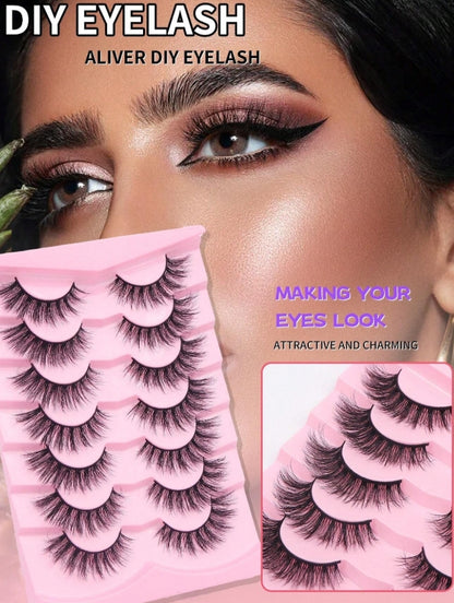 7 Paires De Faux Cils 3d Vison Cils Moelleux Dramatique