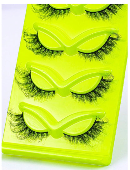 5 Paires De Cils D'œil De Chat 6d Faux Mink Cils Ailes