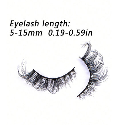 5 Paires De Cils D'œil De Chat 6d Faux Mink Cils Ailes