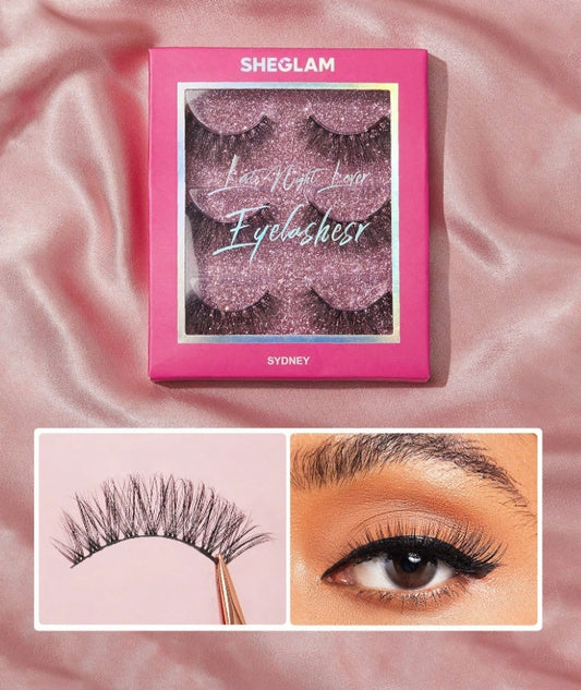 SHEGLAM Late Night Lover Full Volume Faux Cils-Sydney 3 Paires LéGer Confortable Conique Naturel Plus
