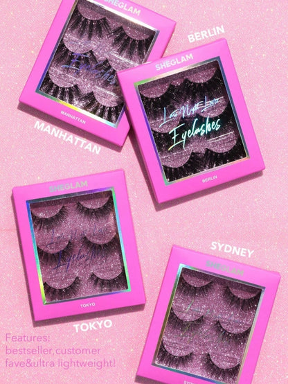 SHEGLAM Late Night Lover Full Volume Faux Cils-Sydney 3 Paires LéGer Confortable Conique Naturel Plus