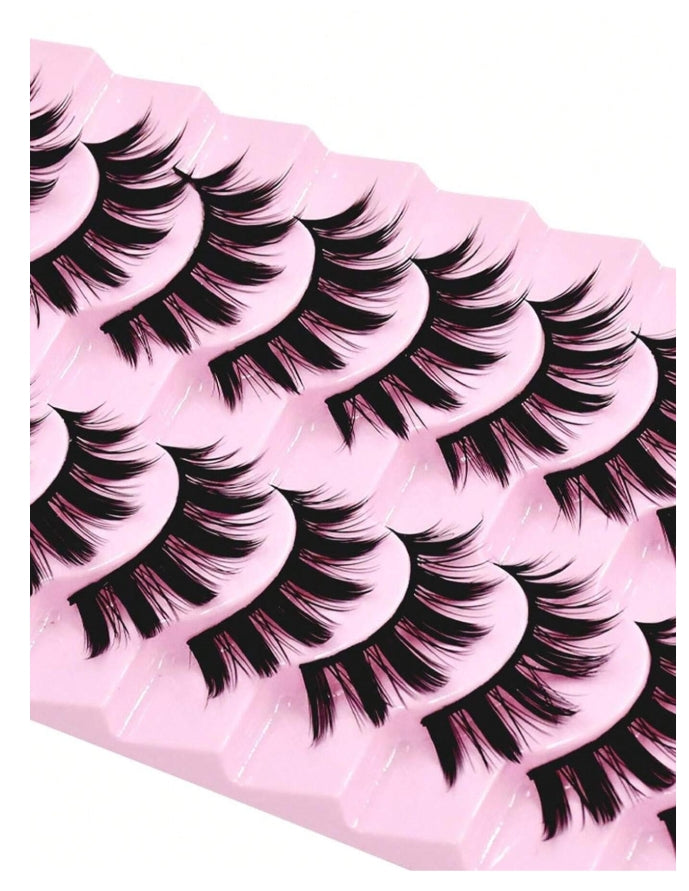 10 paires de faux cils épais style anime/manga