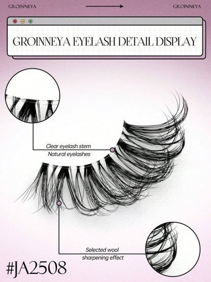 GROINNEYA 10 paires de faux cils dramatiques surdimensionnés