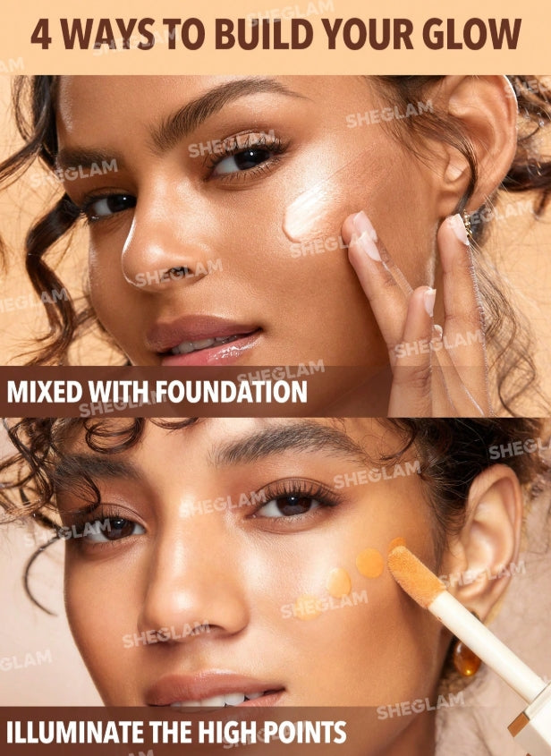 SHEGLAM MéLangeur éClat Sunburst-Correcteur Doré Moyen Chaud Base Hydratante éClaircissante Base