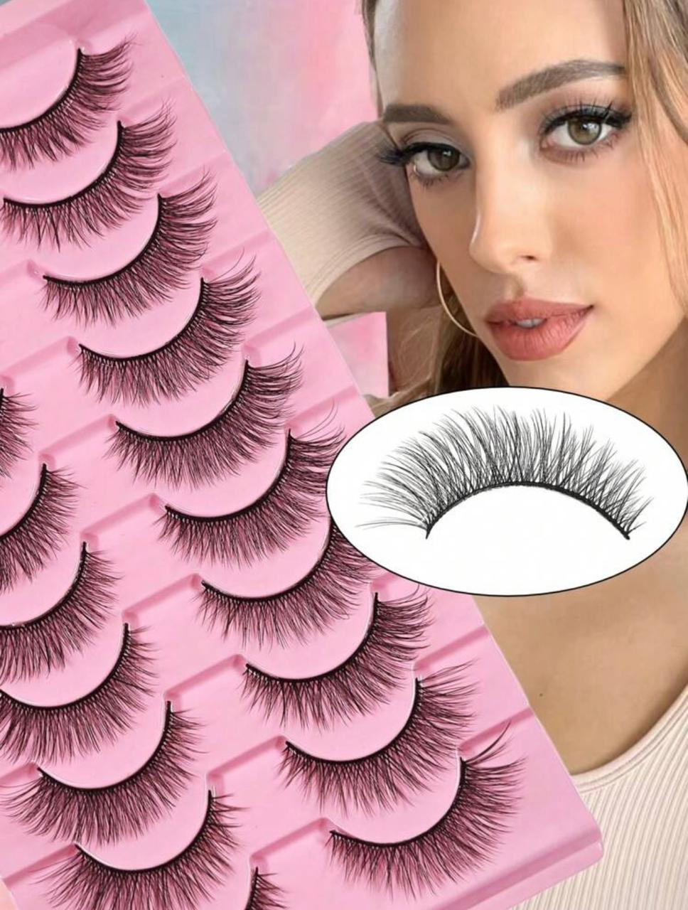 10 Pairs Cartoon Eyelashes, Full Eye Extension,