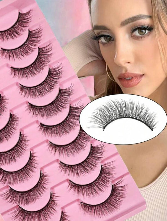 10 Pairs Cartoon Eyelashes, Full Eye Extension,