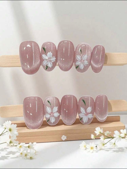 10 Pieces Short Oval Pink