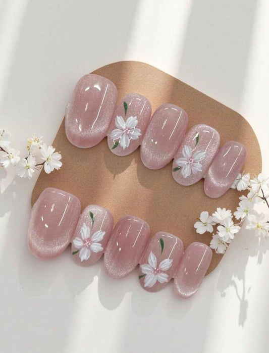 10 Pieces Short Oval Pink