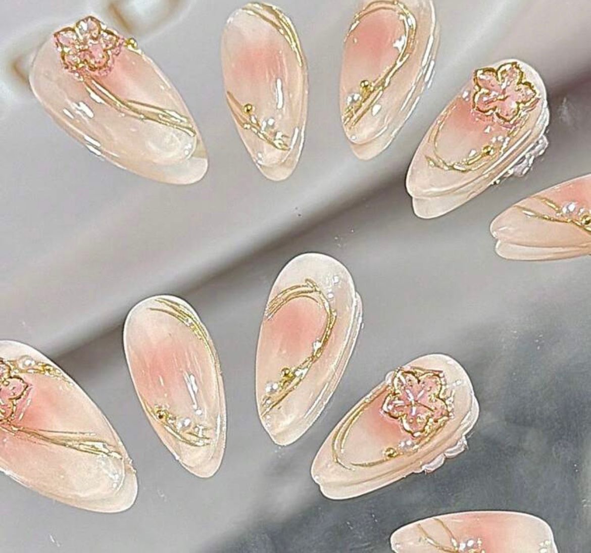 10 Pcs Handmade Press On Nails