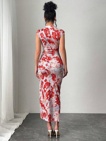 Firerie Women Watercolor Floral Print Slim-Fit