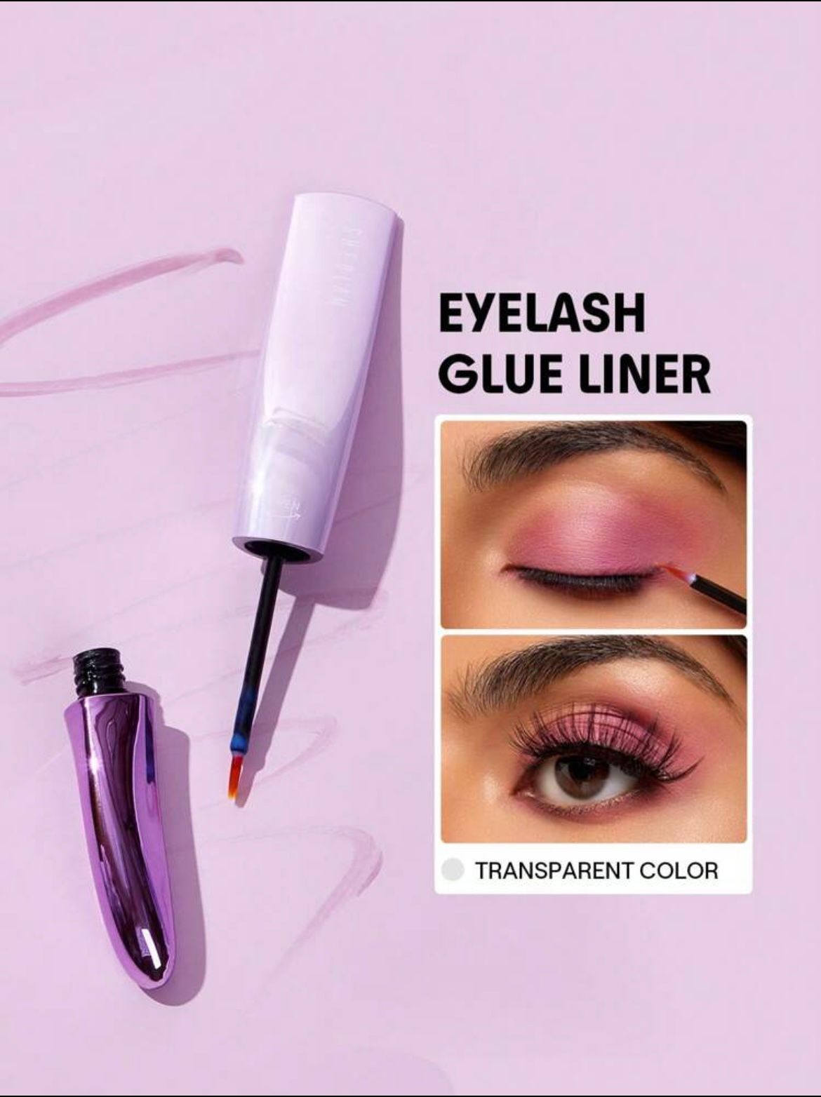SHEGLAM All Eyes On You Eyelash Glue Liner-Black 2 In 1 Waterproof Liquid Eyeliner