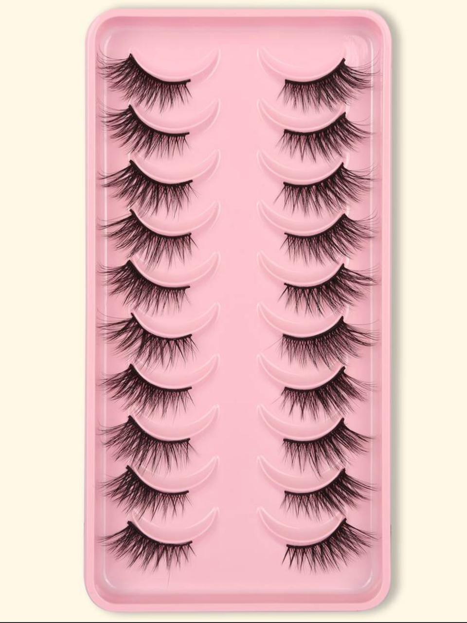 7 Pairs Of Criss-Cross Curled False Eyelashes Makeup Products