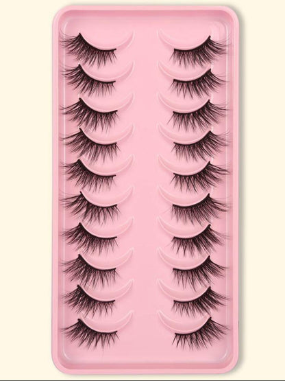 7 Pairs Of Criss-Cross Curled False Eyelashes Makeup Products
