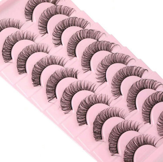 10 Pairs Manga Lashes Faux Mink Eyelashes