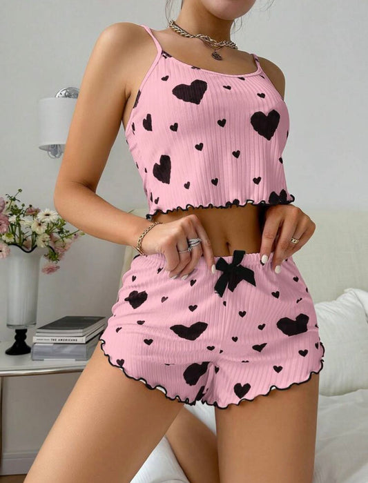 Top and short set PJ