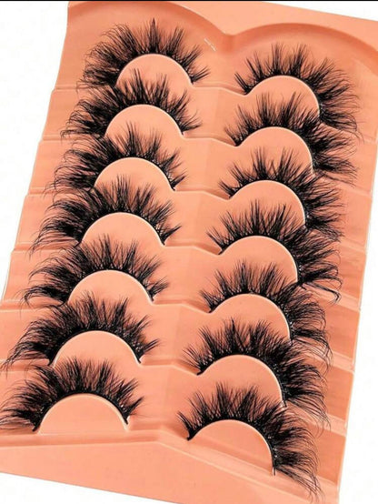 7 Pairs Of New 3D Cat Eye Lashes