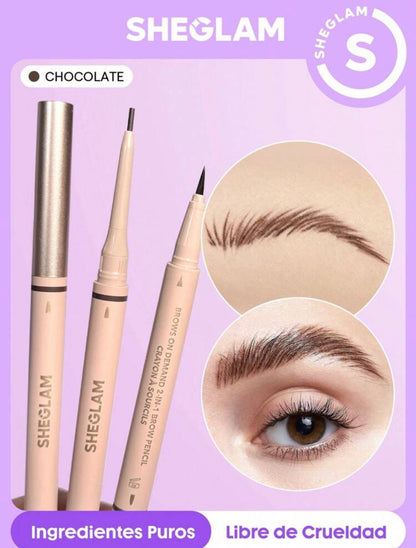 SHEGLAM Crayon à Sourcils 2 En 1 Brows On Demand