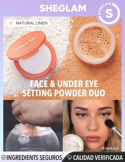 SHEGLAM Duo De Poudres Fixatrices Pour Le Visage Et Le Dessous Des Yeux